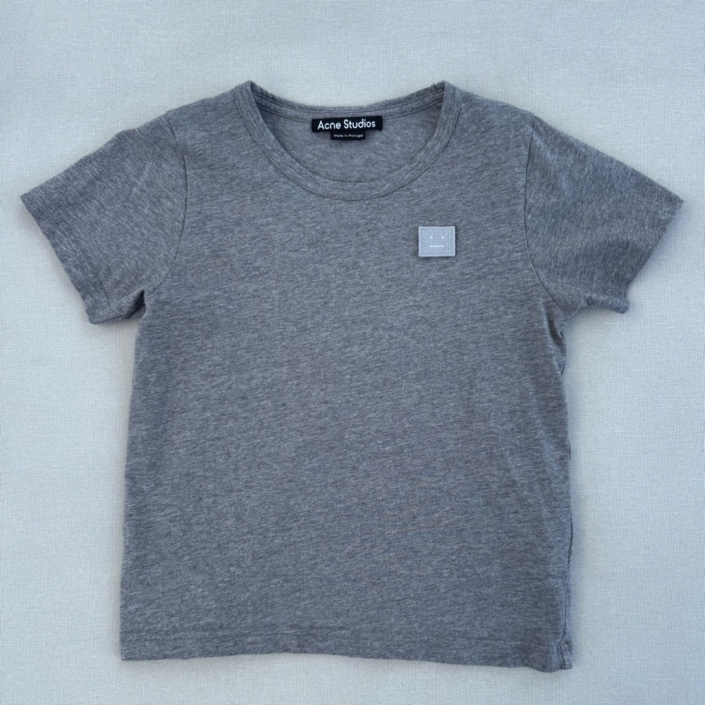 Acne Studios Kids Mini Nash Face Gray Tee Size 6-8Y Fits 6-7Y